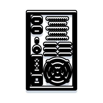 Computer server rack internal components detailed illustration Stock-Illustration