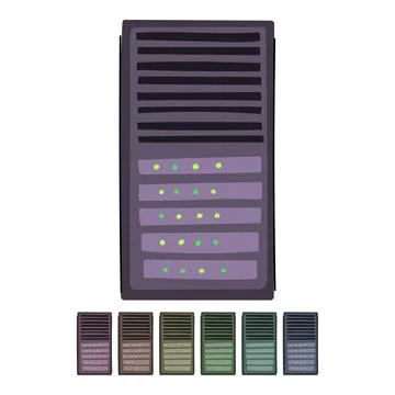 Computer server rack vector cartoon graphic Stock Illustration