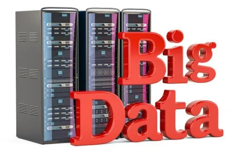 Computer Server Racks, Big data concept. 3D rendering Stock Illustration