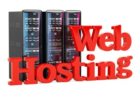 Computer Server Racks, computer web hosting concept. 3D rendering イラスト素材