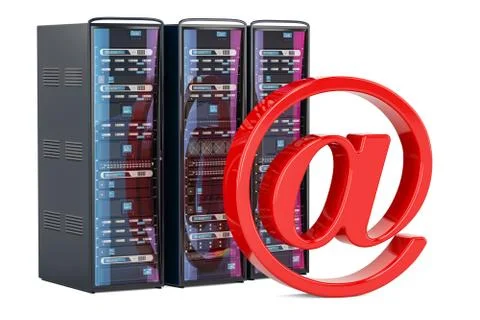 Computer Server Racks for male concept, 3D rendering イラスト素材