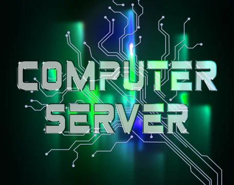 Computer Server Represents Network Servers And Connection 스톡 일러스트
