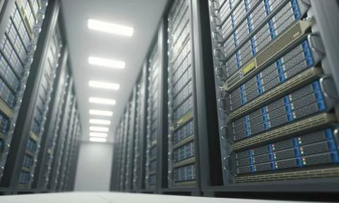 Computer server room, illustration Illustrazione stock