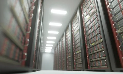 Computer server room, illustration Stock Illustration