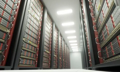 Computer server room, illustration Illustrazione stock
