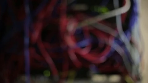 Computer Server Room Push In with flashing lights Stock Footage 74061241