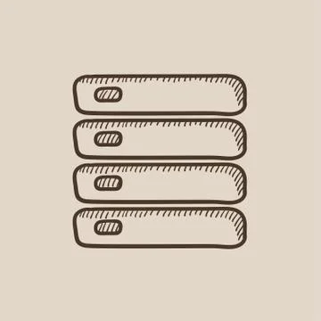 Computer server sketch icon Illustrazione stock