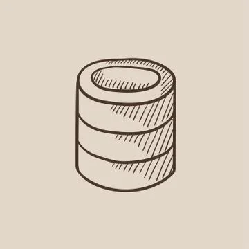 Computer server sketch icon Stock Illustration