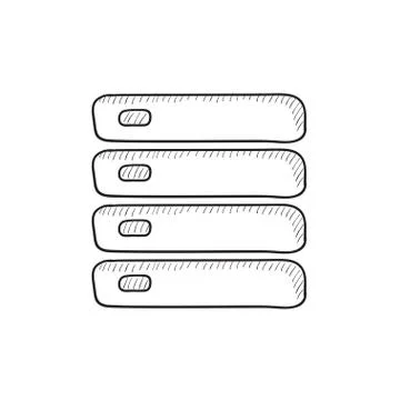 Computer server sketch icon Stock Illustration