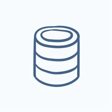 Computer server sketch icon Stock Illustration