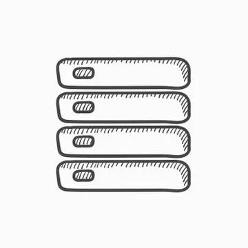 Computer server sketch icon イラスト素材