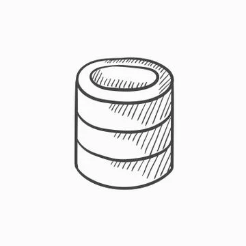Computer server sketch icon Stock Illustration