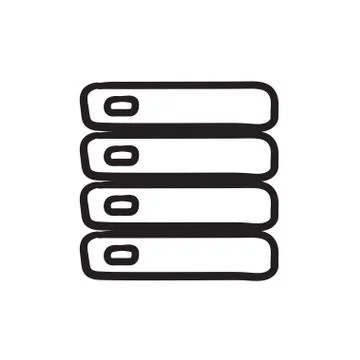 Computer server sketch icon Stock Illustration