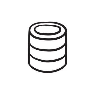 Computer server sketch icon Stock Illustration