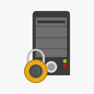 Computer server system security design Illustrazione stock