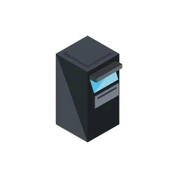 Computer server technology hardware device isometric Stock Illustration