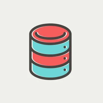 Computer Server thin line icon Stock Illustration