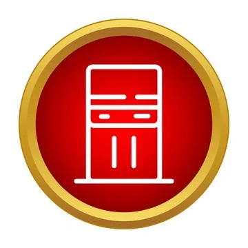 Computer server unit icon in red circle Stock-Illustration