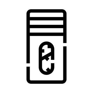Computer server unit processing data line icon Stock Illustration