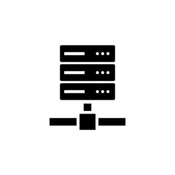 Computer Server, Web Storage Flat Vector Icon 스톡 일러스트