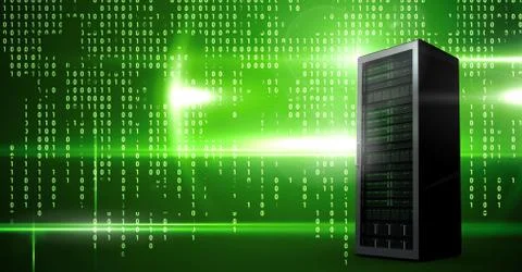 Computer servers and technology information interface Stock Illustration