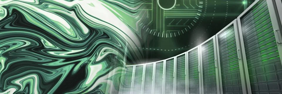 Computer servers and technology information interface transition Stock Illustration