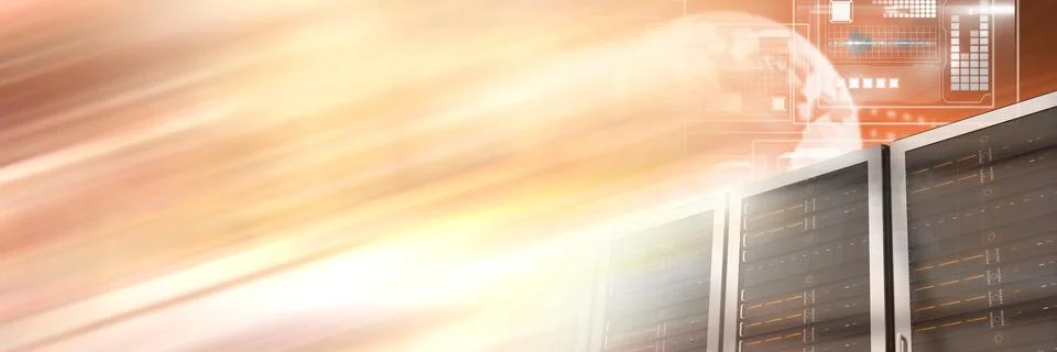 Computer servers and technology information interface transition Stock Illustration