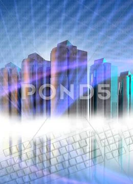 Computer servers, artwork Stock Illustration