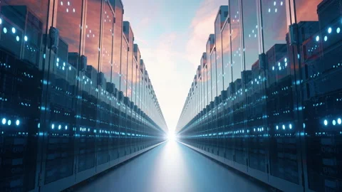 Computer servers in the clouds. Cloud computing concept. Communication network Stock Footage 154713038