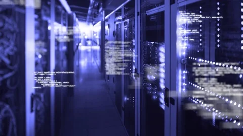 Computer servers in a server room Video stock 125682680