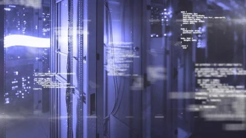 Computer servers in a server room with glowing lights Vídeos de archivo 125682670