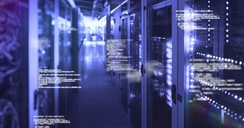 Computer servers in a server room Stock Illustration