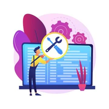 Computer service abstract concept vector illustration. Illustrazione stock