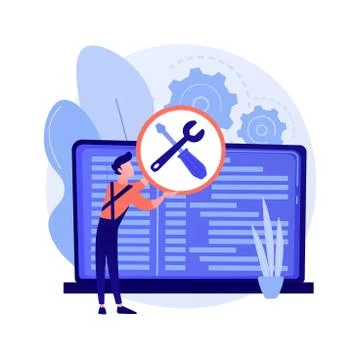 Computer service abstract concept vector illustration. Stock Illustration