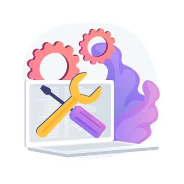 Computer service abstract concept vector illustration. Stock Illustration