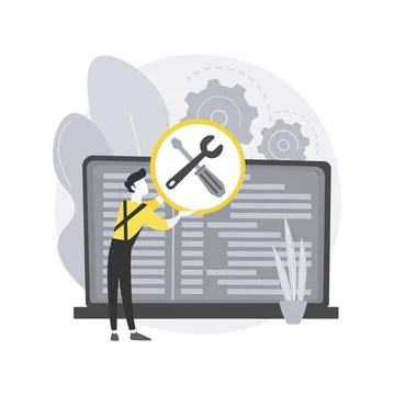 Computer service abstract concept vector illustration. Stock Illustration