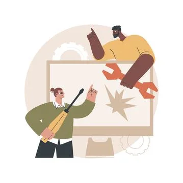 Computer service abstract concept vector illustration. 스톡 일러스트