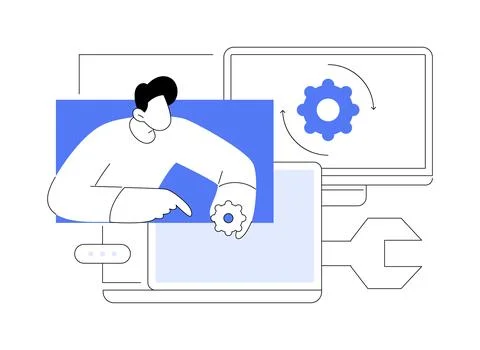 Computer service abstract concept vector illustration. Stock Illustration