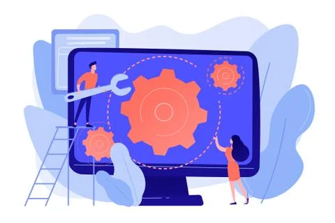 Computer service concept vector illustration. Stock Illustration