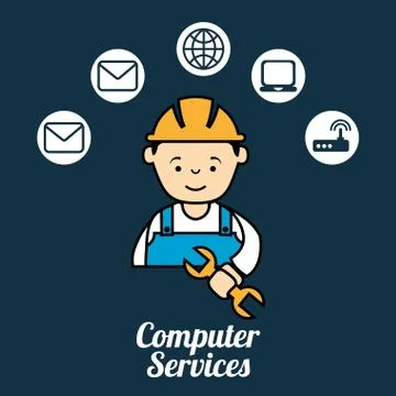Computer service design, vector illustration eps10 graphic Illustrazione stock
