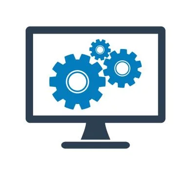 Computer Service Icon. Flat style vector EPS. 스톡 일러스트