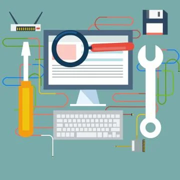 Computer service icon Stock Illustration