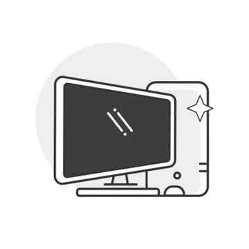 Computer Service Logo Or Icon And Sign Stock Illustration