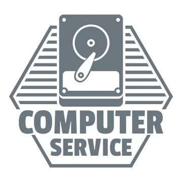 Computer service logo, simple style Stock-Illustration