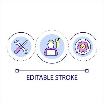 Computer service loop concept icon Stock Illustration