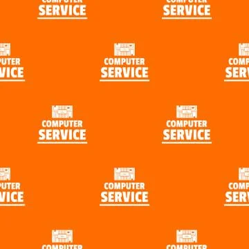 Computer service pattern vector orange 스톡 일러스트