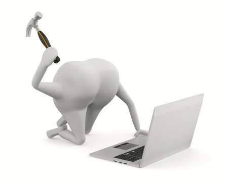 Computer service on white background. Isolated 3D illustration Illustrazione stock