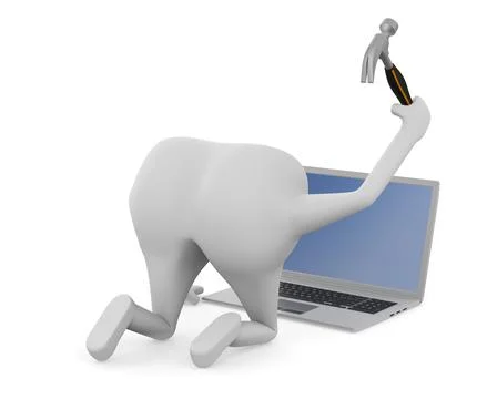 Computer service on white background. Isolated 3D illustration Illustrazione stock