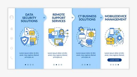 Computer services for business blue and white onboarding template イラスト素材