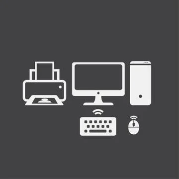 Computer set icon Illustrazione stock